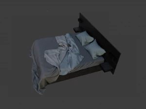 MESSY BED GAME READY LOW POLY 3D MODEL 3D Model