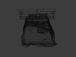 MESSY BED GAME READY LOW POLY 3D MODEL 3D Model