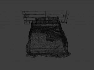 MESSY BED GAME READY LOW POLY 3D MODEL 3D Model