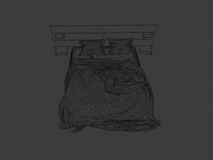 MESSY BED GAME READY LOW POLY 3D MODEL 3D Model