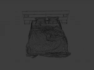 MESSY BED GAME READY LOW POLY 3D MODEL 3D Model