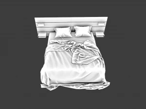 MESSY BED GAME READY LOW POLY 3D MODEL 3D Model
