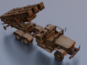 MILITARY TANKER VEHICLE MODEL GAME READY 3D Model