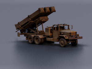 MILITARY TANKER VEHICLE MODEL GAME READY 3D Model