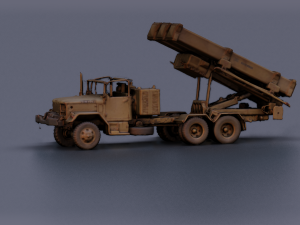 MILITARY TANKER VEHICLE MODEL GAME READY 3D Model