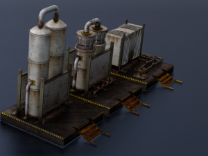 OIL STORAGE TANKER GAME READY LOW POLY Modello 3D