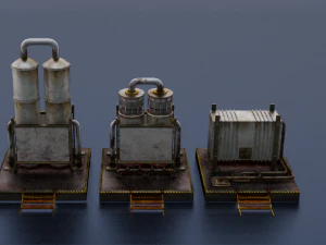 OIL STORAGE TANKER GAME READY LOW POLY 3D Model