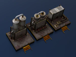 OIL STORAGE TANKER GAME READY LOW POLY 3D Model