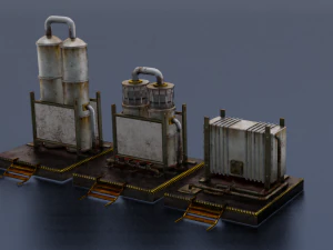 OIL STORAGE TANKER GAME READY LOW POLY 3D Model