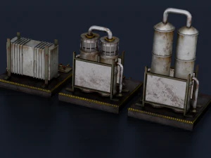 OIL STORAGE TANKER GAME READY LOW POLY 3D Model