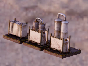 OIL STORAGE TANKER GAME READY LOW POLY 3D Model