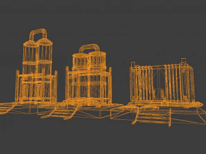 OIL STORAGE TANKER GAME READY LOW POLY 3D Model