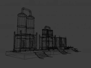 OIL STORAGE TANKER GAME READY LOW POLY 3D Model