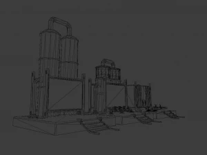 OIL STORAGE TANKER GAME READY LOW POLY 3D Model