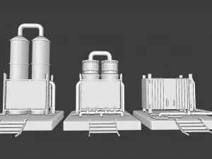 OIL STORAGE TANKER GAME READY LOW POLY 3D Model