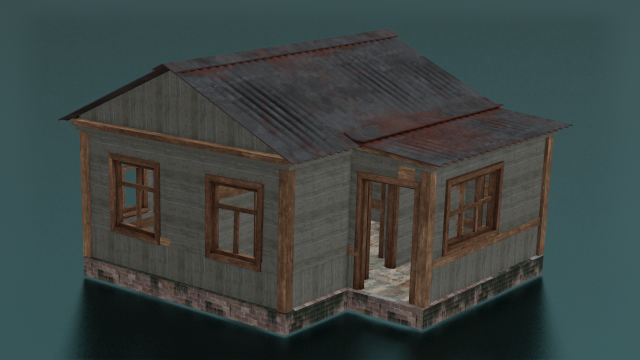 LOG WOODEN HOUSE GAME READY LOW POLY 3D MODEL Model 3D .c4d .max .obj .3ds .fbx .stl .blend