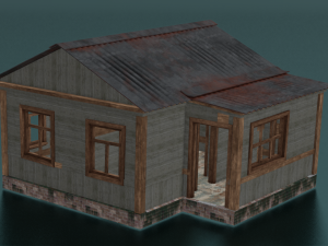 LOG WOODEN HOUSE GAME READY LOW POLY 3D MODEL 3D Model