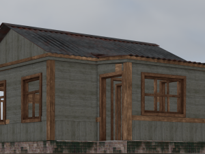 LOG WOODEN HOUSE GAME READY LOW POLY 3D MODEL Model 3D