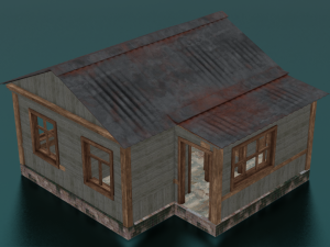 LOG WOODEN HOUSE GAME READY LOW POLY 3D MODEL Model 3D