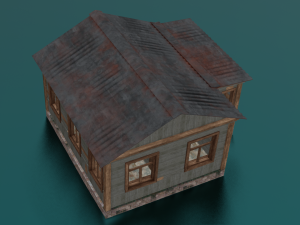 LOG WOODEN HOUSE GAME READY LOW POLY 3D MODEL Model 3D