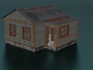 LOG WOODEN HOUSE GAME READY LOW POLY 3D MODEL Model 3D