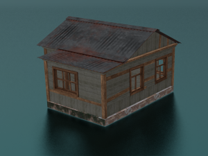 LOG WOODEN HOUSE GAME READY LOW POLY 3D MODEL Model 3D