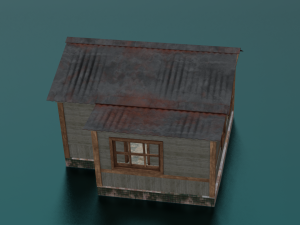 LOG WOODEN HOUSE GAME READY LOW POLY 3D MODEL Model 3D