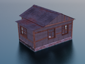 LOG WOODEN HOUSE GAME READY LOW POLY 3D MODEL Model 3D