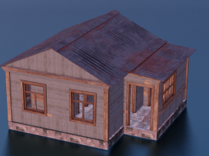 LOG WOODEN HOUSE GAME READY LOW POLY 3D MODEL Model 3D
