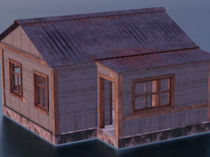 LOG WOODEN HOUSE GAME READY LOW POLY 3D MODEL Model 3D