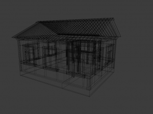 LOG WOODEN HOUSE GAME READY LOW POLY 3D MODEL Model 3D