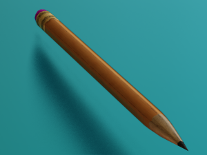 PENCIL LOW POLY GAME READY 3D Model