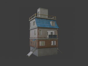 PUBG HOUSE WITH INTERIOR GAME READY LOW POLY 3D 모델