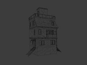 PUBG HOUSE WITH INTERIOR GAME READY LOW POLY 3D 모델
