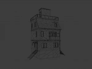 PUBG HOUSE WITH INTERIOR GAME READY LOW POLY 3D Model