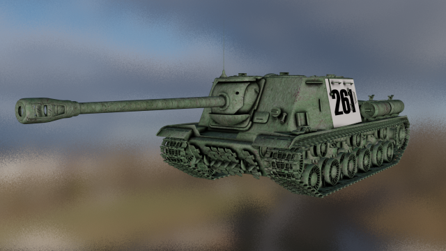 TANK ISU - 122S game ready Modello 3D .c4d .max .obj .3ds .fbx .stl .blend 