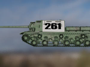TANK ISU - 122S game ready Modello 3D