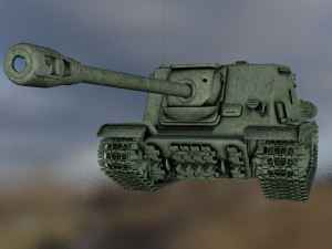 TANK ISU - 122S game ready Modello 3D