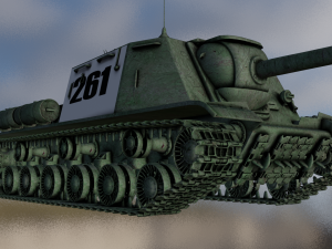 TANK ISU - 122S game ready Modello 3D