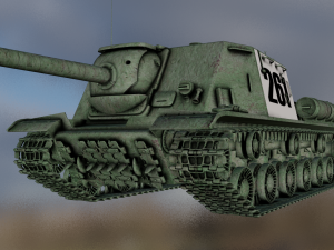 TANK ISU - 122S game ready Modello 3D