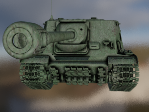 TANK ISU - 122S game ready Modello 3D
