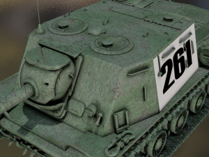 TANK ISU - 122S game ready Modello 3D