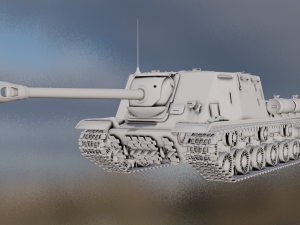 TANK ISU - 122S game ready Modello 3D