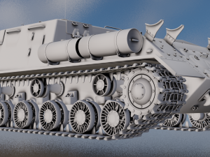 TANK ISU - 122S game ready Modello 3D