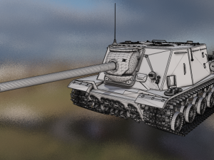 TANK ISU - 122S game ready Modello 3D