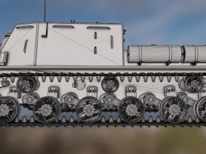 TANK ISU - 122S game ready Modello 3D