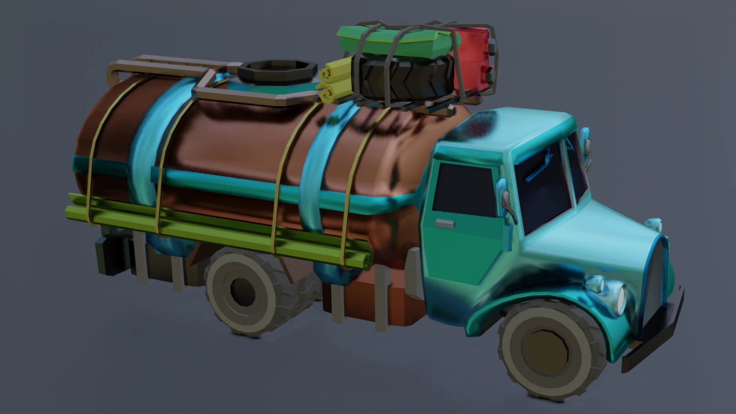 TANKER TRUCK GAME READY 3D MODEL 3D Model .c4d .max .obj .3ds .fbx .stl .blend