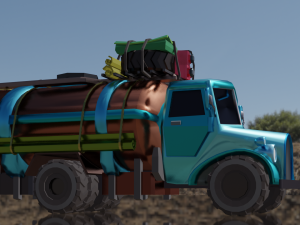 TANKER TRUCK GAME READY 3D MODEL 3D Model