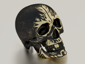 SKULL GAME READY LOW POLY 3D MODEL Modelo 3D