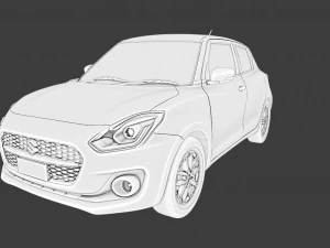 6 IN 1 SUZUKI SWIFT CAR GAME READY 3D Model